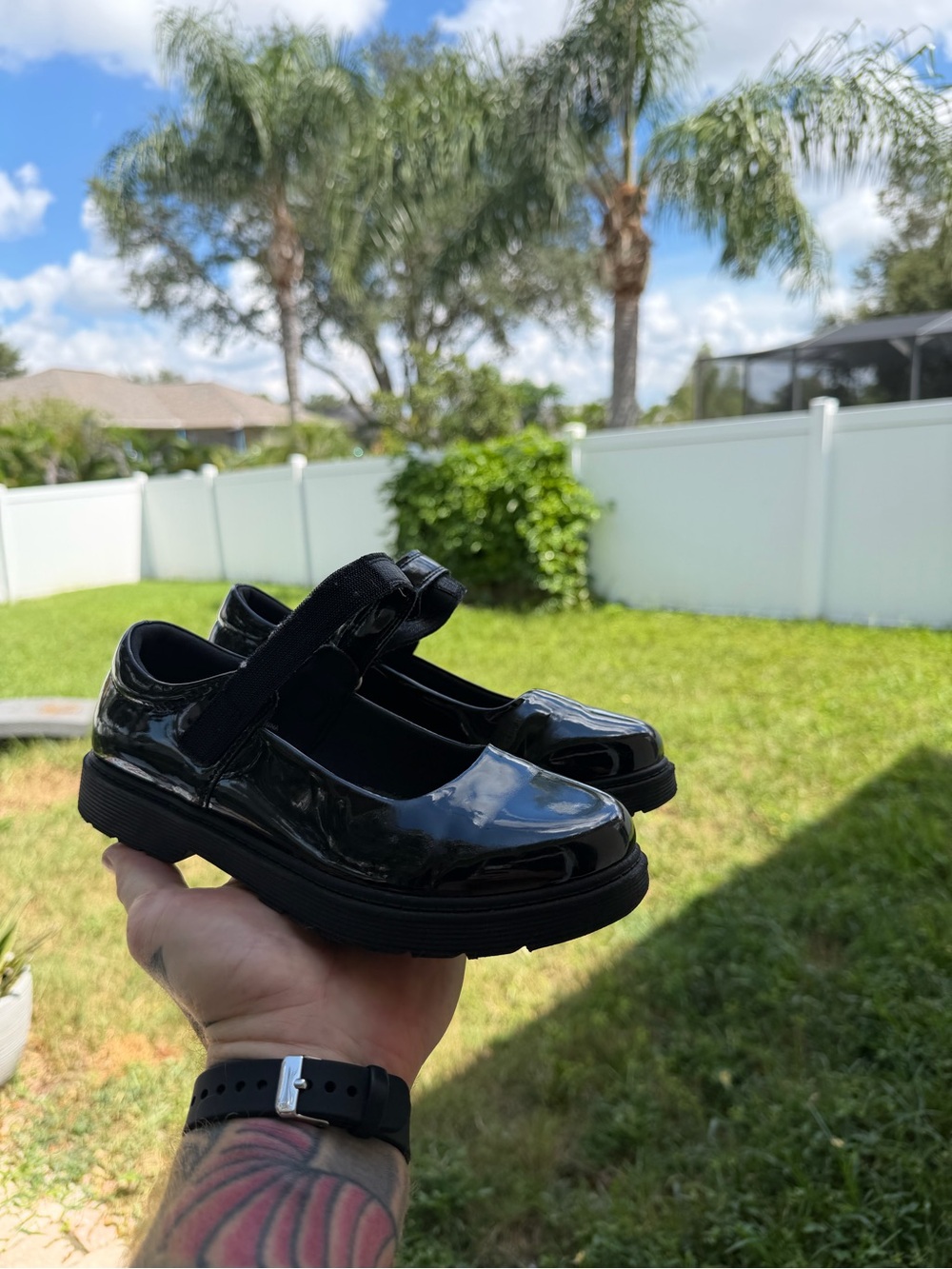 Kids Stelle Black Patent Mary Jane Shoes with Strap size 3